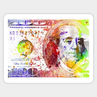 Dollar Bill Splash Sticker